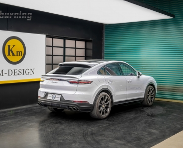 保时捷Cayenne kburning碳纤维尾翼安装体验